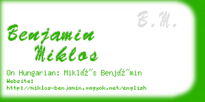 benjamin miklos business card